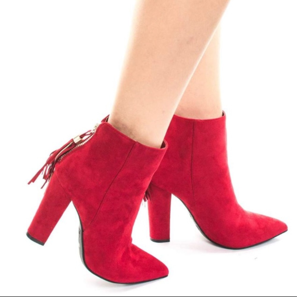 Bamboo Block Heel Dress Bootie Heels